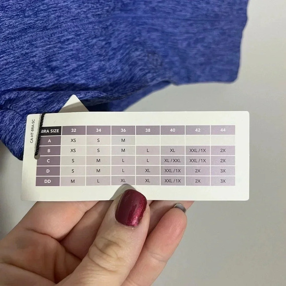 NWT Calia Cozy essentials long line‎ bra blue heather –  Size XS - Picture 3 of 5